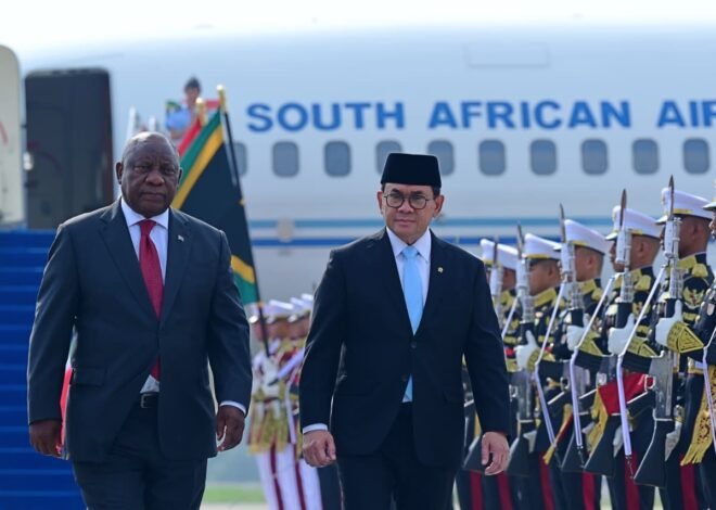 Presiden Afrika Selatan Matamela Cyril Ramaphosa Tiba di Jakarta untuk Kunjungan Kenegaraan