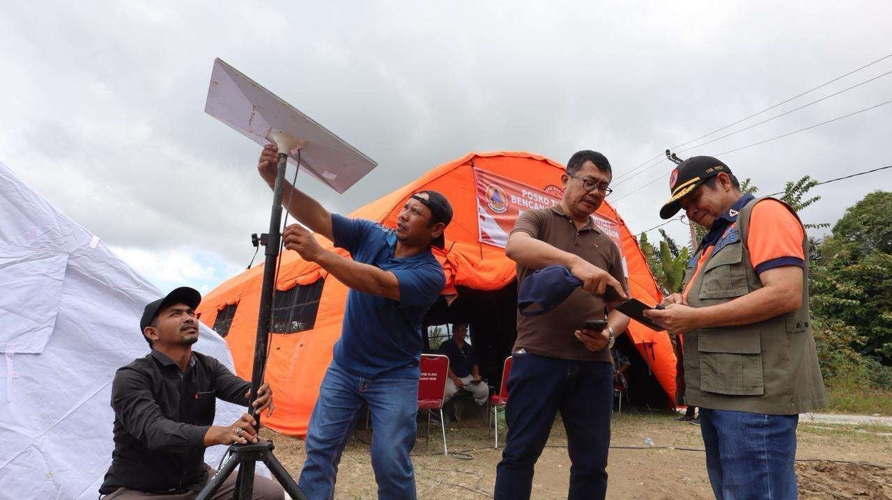 BNPB dan Diskominfo Humbang Hasundutan Lakukan Pemulihan Jaringan Komunikasi Pasca Bencana