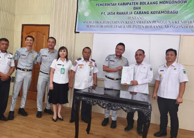 Pemkab Bolmong dan Jasa Raharja Tandatangani MoU Penanganan Kecelakaan Lalu Lintas