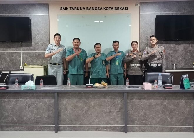 Jasa Raharja Bekasi dan Satlantas Metro Bekasi Kota Gandeng Pengajar Jadi Agen Perubahan Keselamatan Lalu Lintas Di SMK Taruna Bangsa ​- Bekasi