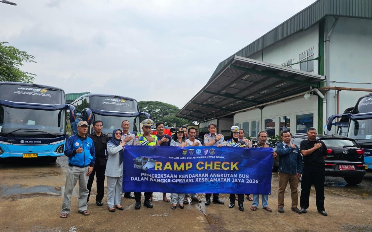 Jasa Raharja Bogor Dukung Operasi Keselamatan Jaya 2026 melalui Ramp Check Angkutan Umum di PO Blue Star Sawangan Depok