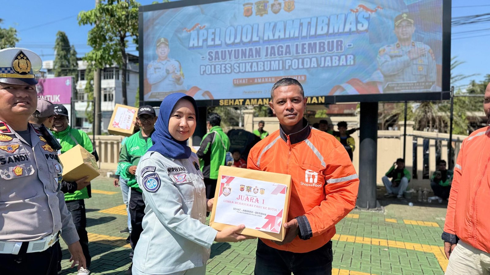 Jasa Raharja Sukabumi Hadir dalam Apel Ojol Kamtibmas Polres Sukabumi