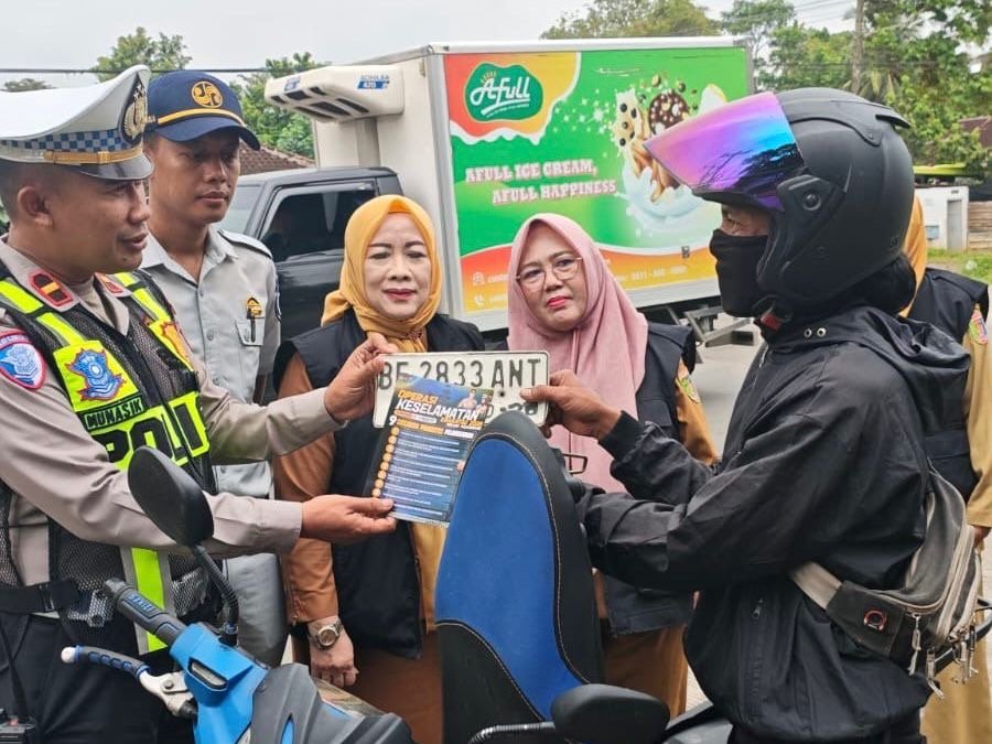 Jasa Raharja Kolaborasi Bersama Mitra Gelar Operasi Gabungan di Tugu Coklat Kabupaten Pesawaran