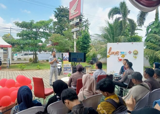 Bangun Kesadaran Berlalu Lintas, Jasa Raharja Cabang Kotabumi Gelar Safety Riding dan Sosialisasi di Jaya Sakti Honda Motor