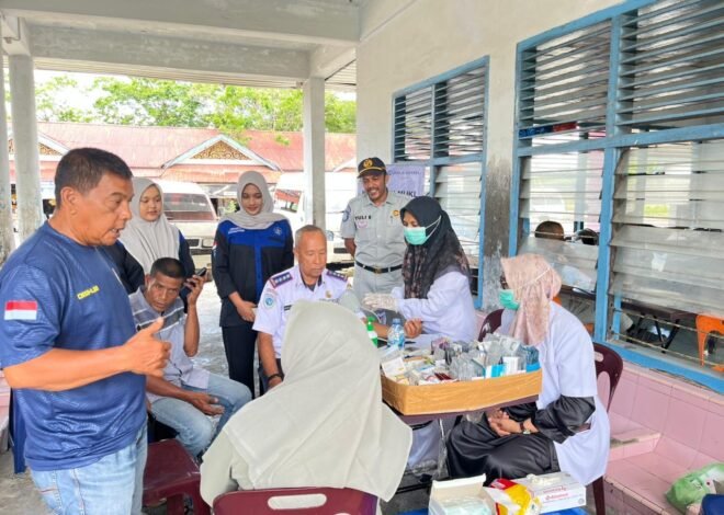 Jasa Raharja Gelar Pemeriksaan Kesehatan Gratis (MUKL) dan Pelatihan Pertolongan Pertama Gawan Darurat (PPGD) di Terminal Meulaboh