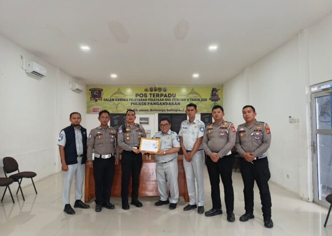 PT Jasa Raharja Berikan Apresiasi kepada Pos Pelayanan Terpadu Bundaran Merlin Polres Pangandaran Raih Juara 2 Pos Terbaik