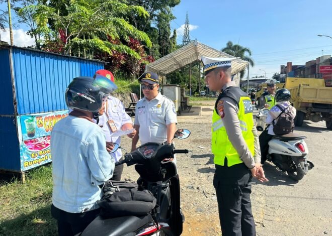 Jasa Raharja Singkawang Bersama Tim Pembina Samsat Bengkayang Gelar Operasi Gabungan Tingkatkan Kepatuhan Masyarakat