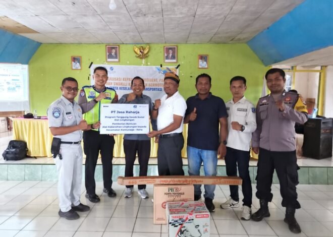 Jasa Raharja Berikan Bantuan Alat Kebersihan untuk Mendukung Kebersihan Lingkungan di Kecamatan yang patuh pajak Kendaraan Bermotor