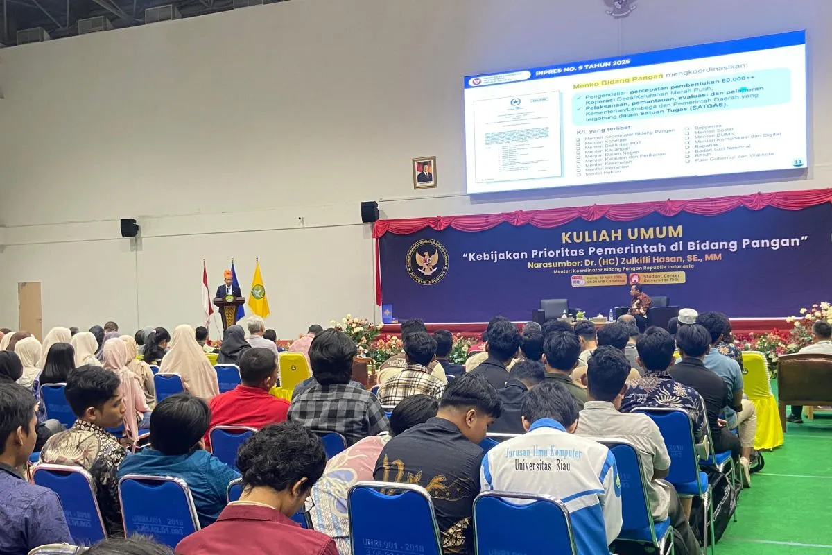 Kunjungi Universitas Riau, Wamenko Pangan Berikan Kuliah Umum Soal Swasembada