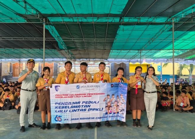 Tanamkan Budaya Tertib Berlalu Lintas Sejak Dini, PT Jasa Raharja (Persero) Cabang Singaraja Gelar Sosialisasi di SMK Negeri 2 Singaraja