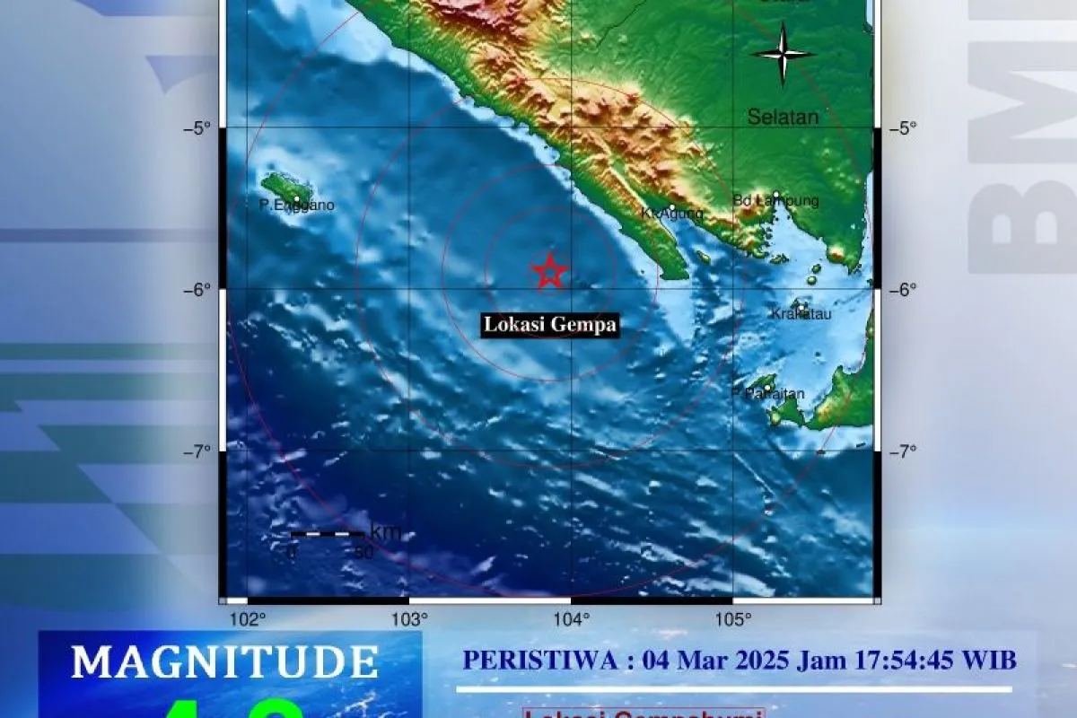 Wilayah Pesisir Barat Lampung Diguncang Gempa Magnitudo 4,7, Begini Kata BMKG