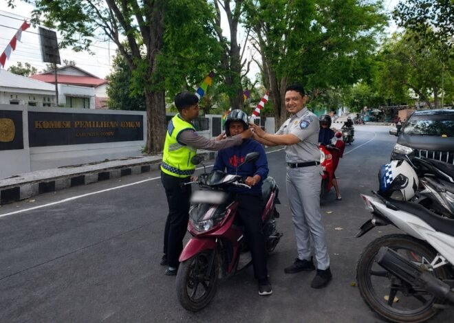 Perkuat Edukasi Keselamatan Pengguna Jalan, Jasa Raharja Cabang Bima Bersama Satlantas Polres Dompu Laksanakan Safety Campaign