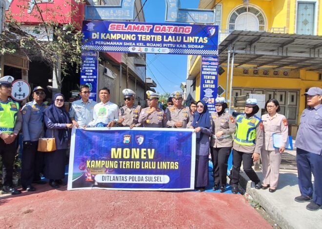 PT Jasa Raharja (Persero) Cabang Parepare Bersama Kasatlantas Polres Sidrap Dan Stakeholder Terkait Perkuat Sinergi Dalam Mewujudkan Kampung Tertib Lalu Lintas Di Kabupaten Sidrap