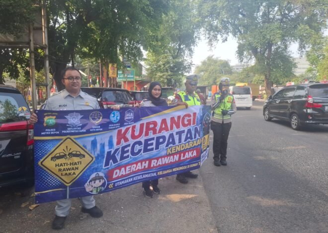 Safety Campaign Bersama Polres Metro Depok, Jasa Raharja Ajak Masyarakat Wujudkan Keselamatan Berlalu Lintas