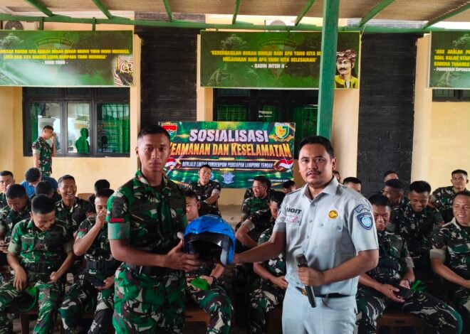 Jasa Raharja Perkuat Edukasi Keselamatan Berlalu Lintas bagi Personel TNI di Lampung Tengah