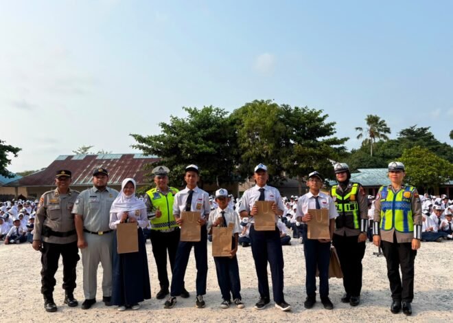Jasa Raharja Tanjungpinang bersama Unit Kamsel Satlantas Polresta Tanjungpinang menggelar Kegiatan Pengajar Peduli Keselamatan Lalu Lintas (PPKL) di SMPN 7 Tanjungpinang