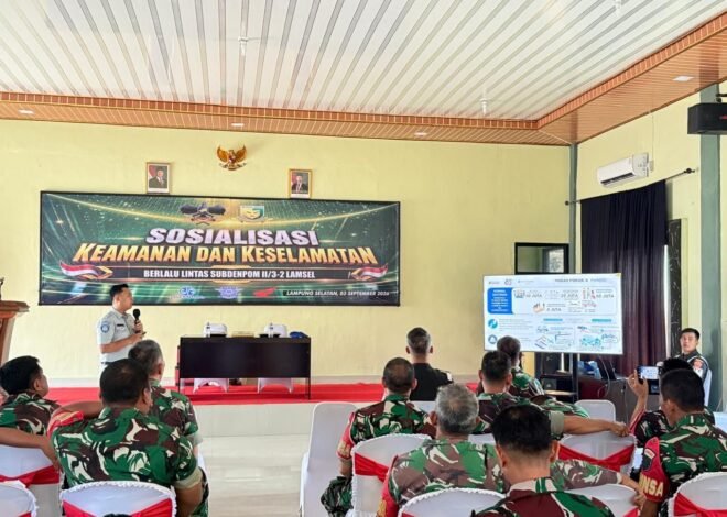 Jasa Raharja Perkuat Edukasi Keselamatan Berlalu Lintas kepada TNI AD dan Babinsa Lampung Selatan