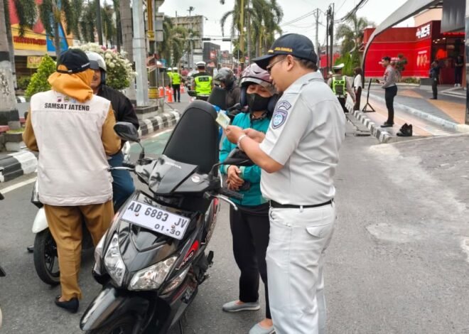 Satlantas Polresta Klaten bersama Tim Pembina Samsat Perkuat Ketertiban Berlalu Lintas dan Sosialisasikan Jateng Bebas Denda