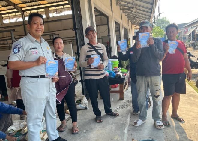 Jasa Raharja Mesuji Perluas Sosialisasi Keringanan Pajak Kendaraan di Pasar Induk Simpang Pematang
