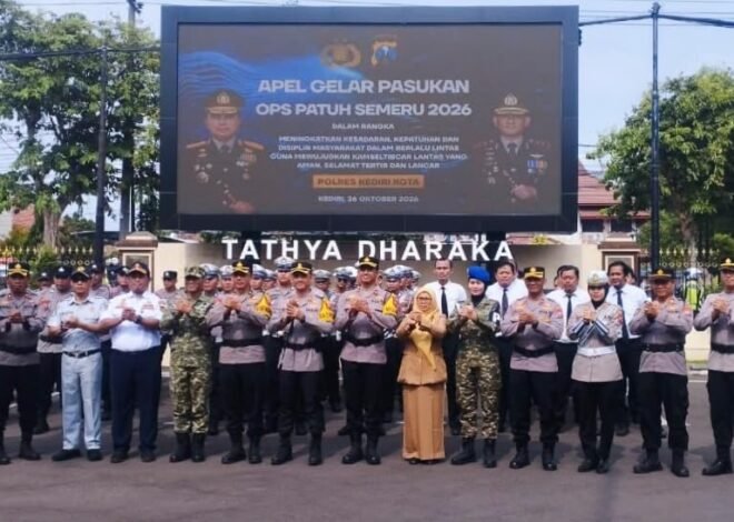 Jasa raharja kediri hadir dalam apel gelar pasukan Operasi patuh semeru 2026.